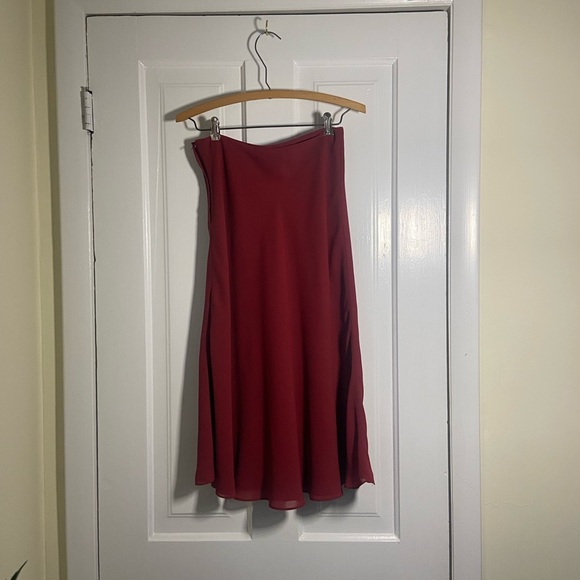 Vintage Charlotte Ford Red Slip Midi Skirt - Picture 5 of 7